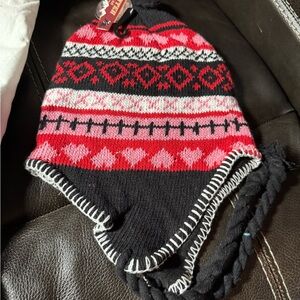 Red and Black Zigzag Stitch Hat